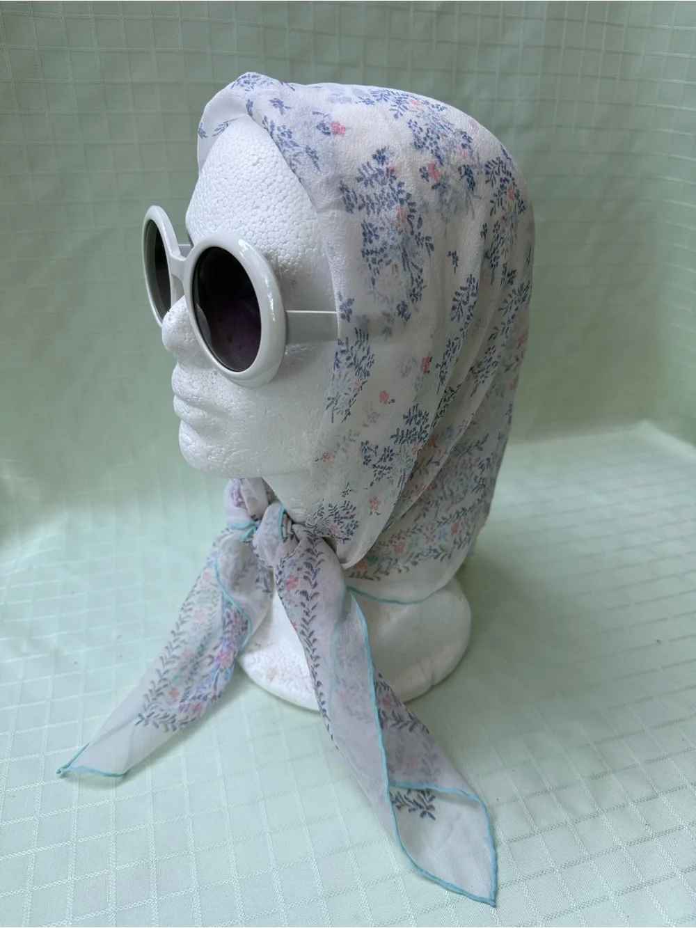 Vintage White Round Frame Sunglasses - White